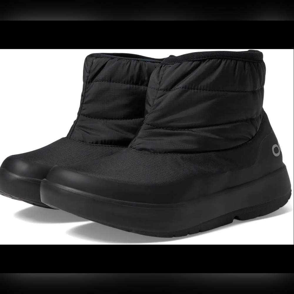 NEW🔥Oofos OOmg Bootie Mens 10  Women 12 Boots Black Shoes Ankle Recovery M9 W11
